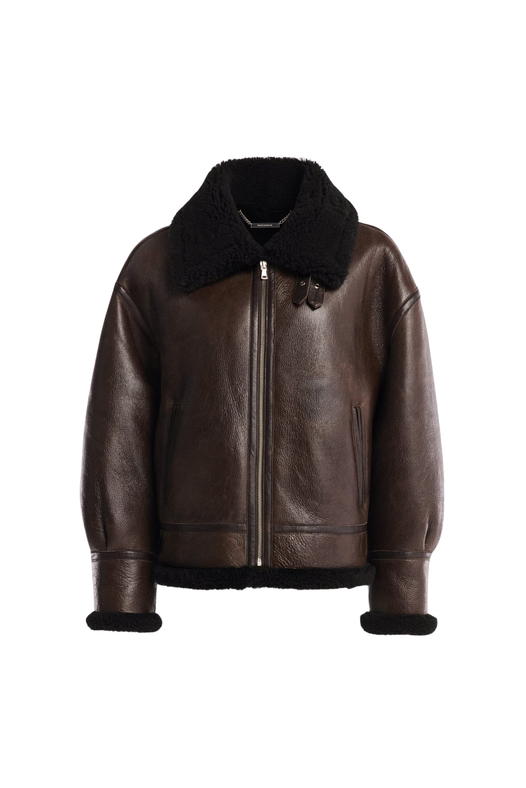 Nour Hammour Jackets Color | Portia Modern Shearling Aviator Jacket luxury leather Jackets from Luxury Shoes 