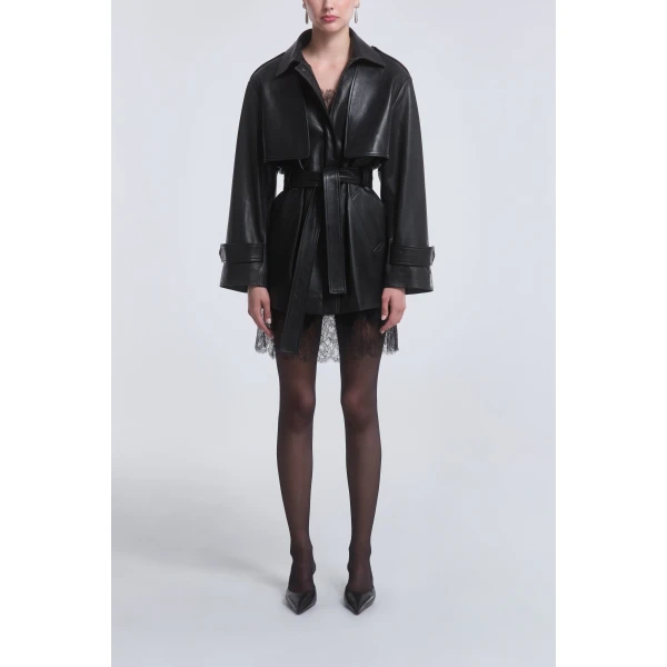 Nour Hammour Jackets Color | Priya Sculpted Leather Jacket luxury leather Jackets from Luxury Shoes 