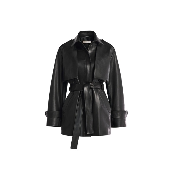 Nour Hammour Jackets Color | Priya Sculpted Leather Jacket luxury leather Jackets from Luxury Shoes 