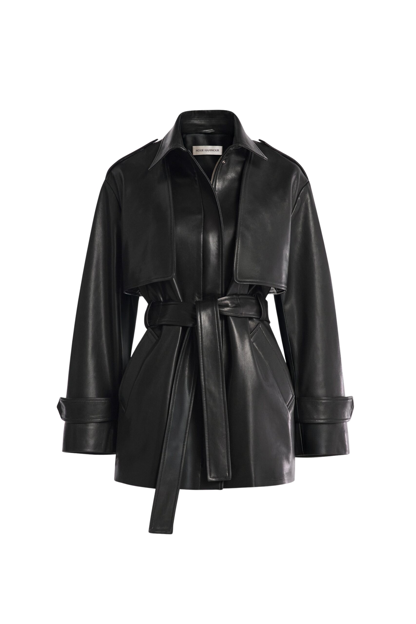 Nour Hammour Jackets Color | Priya Sculpted Leather Jacket luxury leather Jackets from Luxury Shoes 