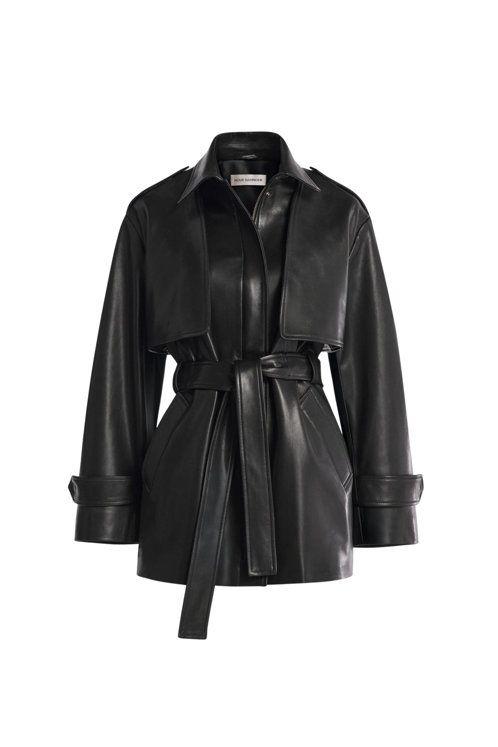 Nour-Hammour-Priya-Sculpted-Leather-Jacket-scaled50990_nobg Nour Hammour Jackets Color | Priya Sculpted Leather Jacket luxury leather Jackets from Luxury Shoes
