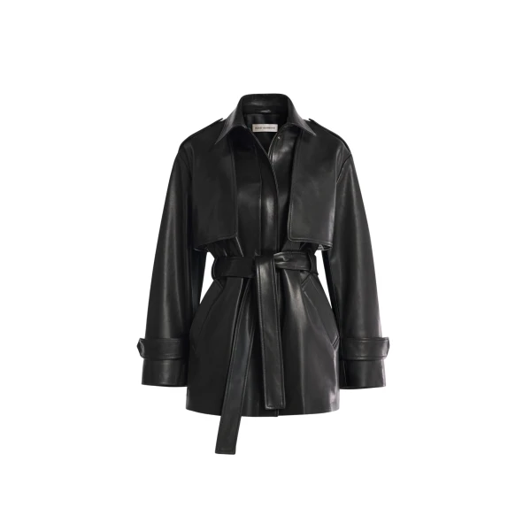 Nour Hammour Jackets Color | Priya Sculpted Leather Jacket luxury leather Jackets from Luxury Shoes 