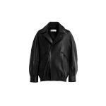 Nour Hammour Jackets Color | Rafe Scuptural Leather Bomber Jacket luxury leather Jackets from Luxury Shoes 