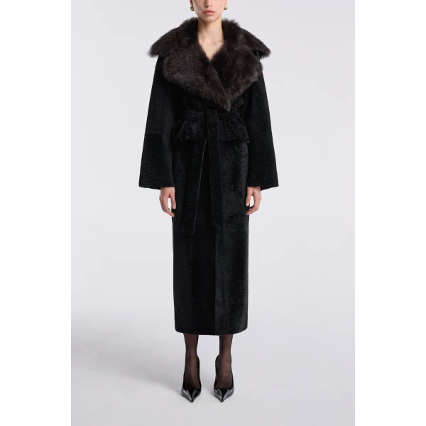 Nour Hammour Jackets Color | Renata Velvety Shearling Jacket luxury leather Jackets from Luxury Shoes 