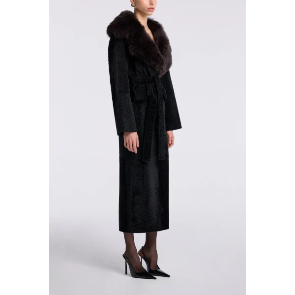 Nour Hammour Jackets Color | Renata Velvety Shearling Jacket luxury leather Jackets from Luxury Shoes 