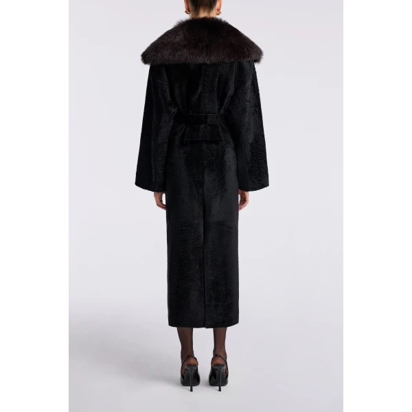 Nour Hammour Jackets Color | Renata Velvety Shearling Jacket luxury leather Jackets from Luxury Shoes 