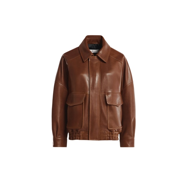 Nour Hammour Jackets Color | Runa Soft Leather Bomber Jacket luxury leather Jackets from Luxury Shoes 