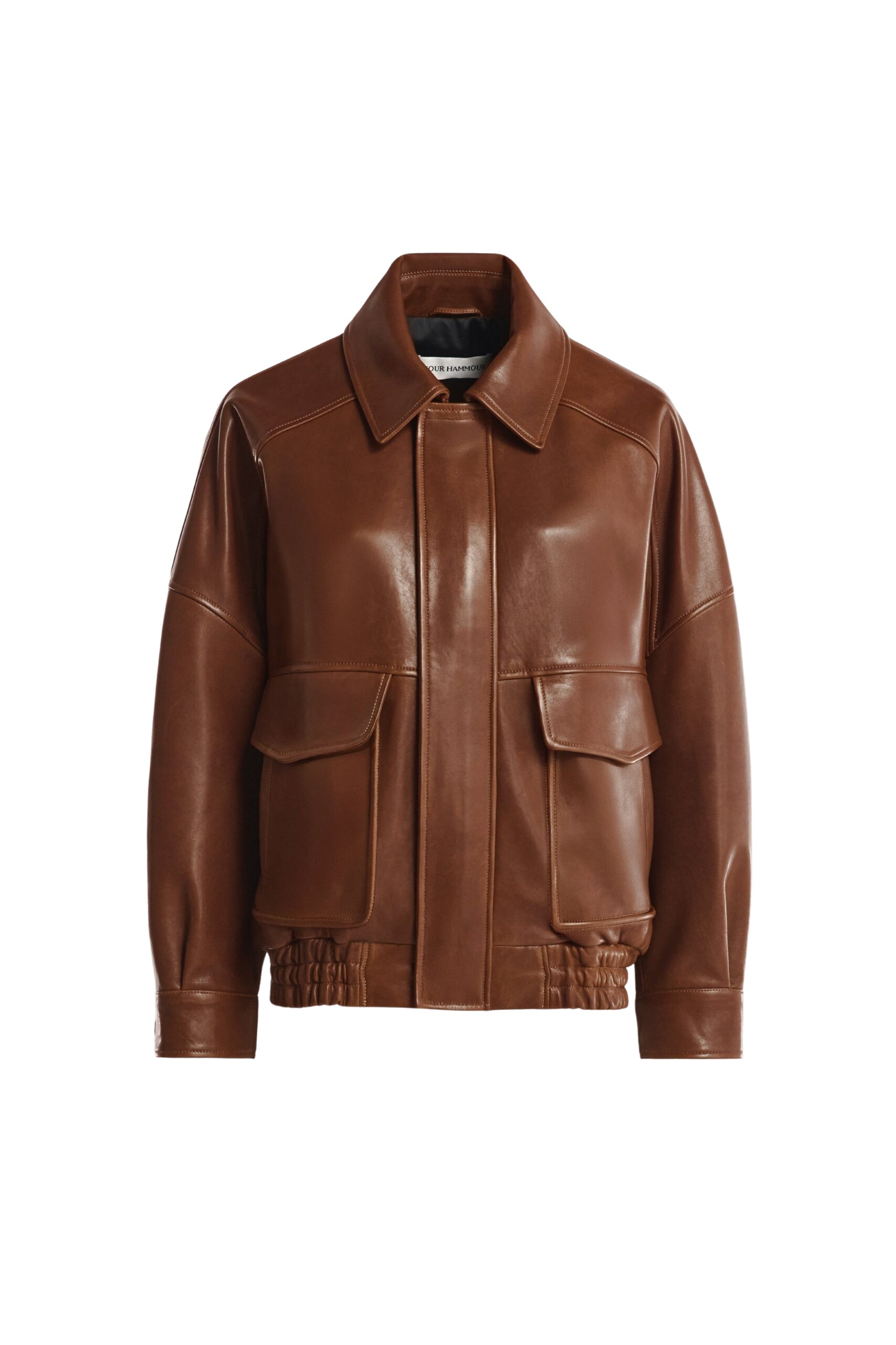 Nour Hammour Jackets Color | Runa Soft Leather Bomber Jacket luxury leather Jackets from Luxury Shoes 