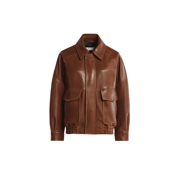 Nour Hammour Jackets Color | Runa Soft Leather Bomber luxury leather Jackets from Luxury Shoes 