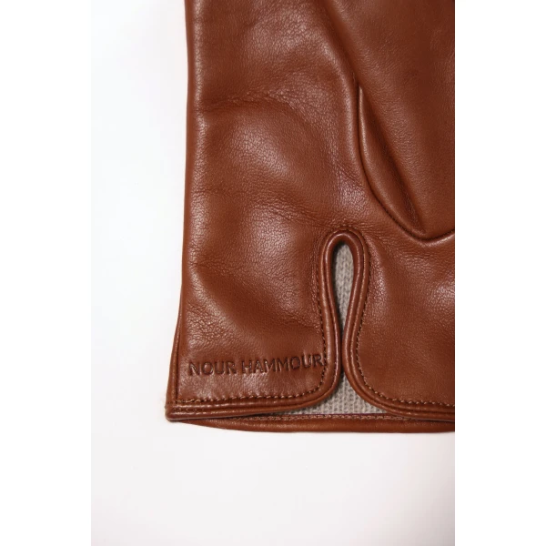 Nour Hammour Gloves Color | Short Gloves Butter Soft Leather Gloves luxury leather Gloves from Luxury Shoes 