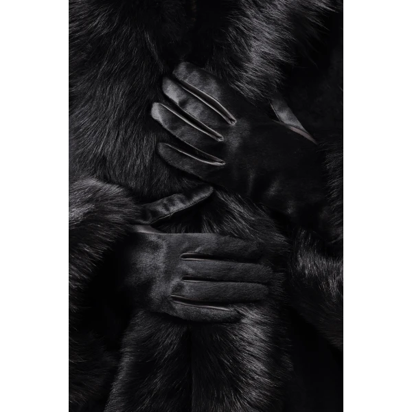 Nour Hammour Gloves Color | Short Gloves Ponyhair Ponyhair Leather Gloves luxury leather Gloves from Luxury Shoes 