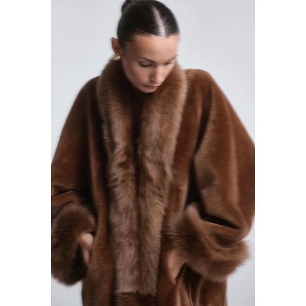 Nour Hammour Coats Color | Sima Grand Shearling Coat luxury leather Coats from Luxury Shoes 