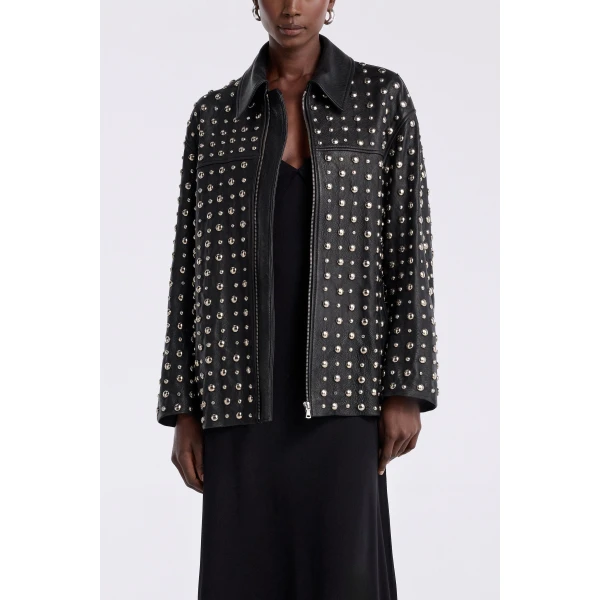 Nour Hammour Jackets Color | Studded Leather Jacket Decadent Studded Jacket luxury leather Jackets from Luxury Shoes 