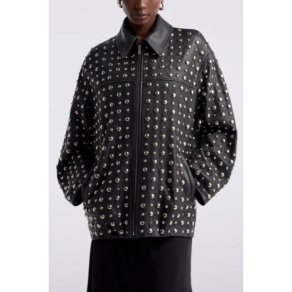 Nour Hammour Jackets Color | Studded Leather Jacket Decadent Studded Jacket luxury leather Jackets from Luxury Shoes 