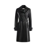 Nour Hammour Coats Color | Tate Midlength Essential Leather Trench luxury leather Coats from Luxury Shoes 
