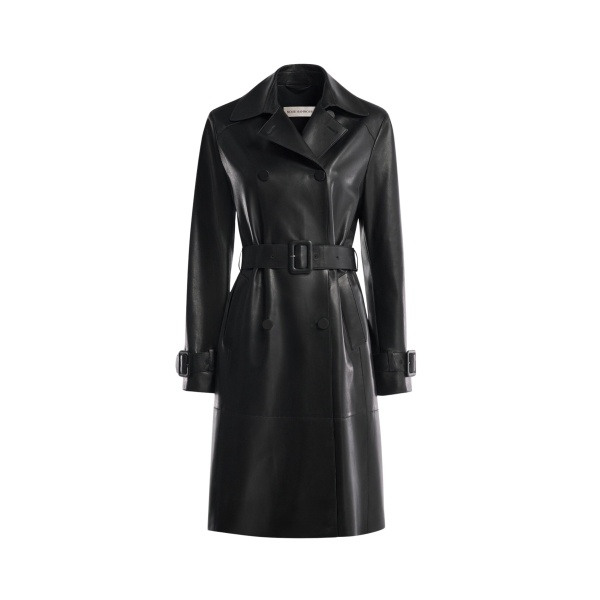 Nour Hammour Coats Color | Tate Midlength Essential Leather Trench luxury leather Coats from Luxury Shoes 