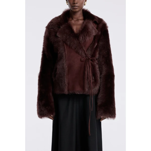Nour Hammour Jackets Color | Verena Luscious Shearling Jacket luxury leather Jackets from Luxury Shoes 