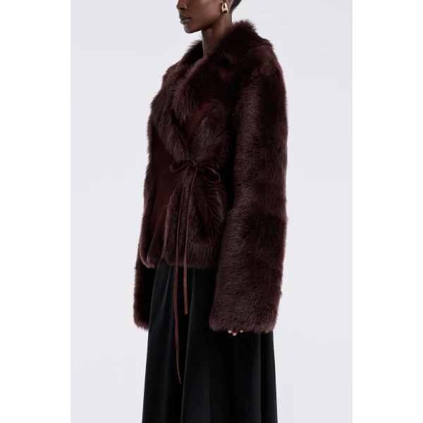 Nour Hammour Jackets Color | Verena Luscious Shearling Jacket luxury leather Jackets from Luxury Shoes 
