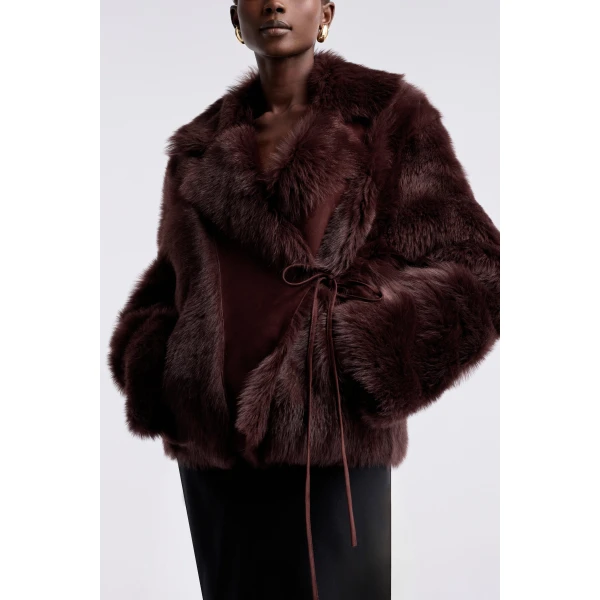 Nour Hammour Jackets Color | Verena Luscious Shearling Jacket luxury leather Jackets from Luxury Shoes 