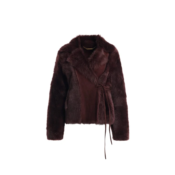 Nour Hammour Jackets Color | Verena Luscious Shearling Jacket luxury leather Jackets from Luxury Shoes 