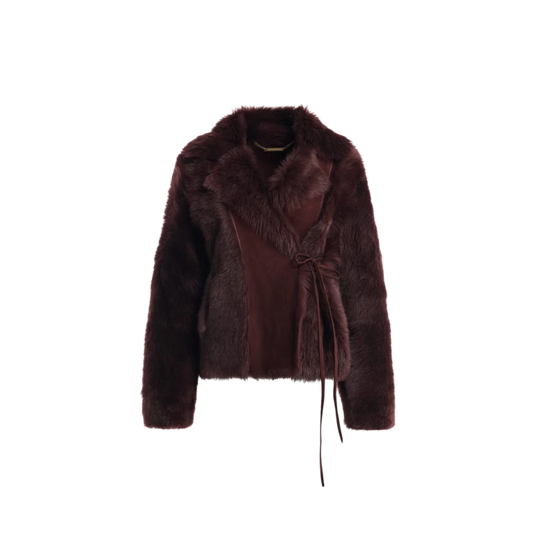 Nour Hammour Jackets Color | Verena Luscious Shearling Jacket luxury leather Jackets from Luxury Shoes 