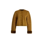 Nour Hammour Knitwear Color | Willow Cropped Shearling Cardigan luxury leather Knitwear from Luxury Shoes 