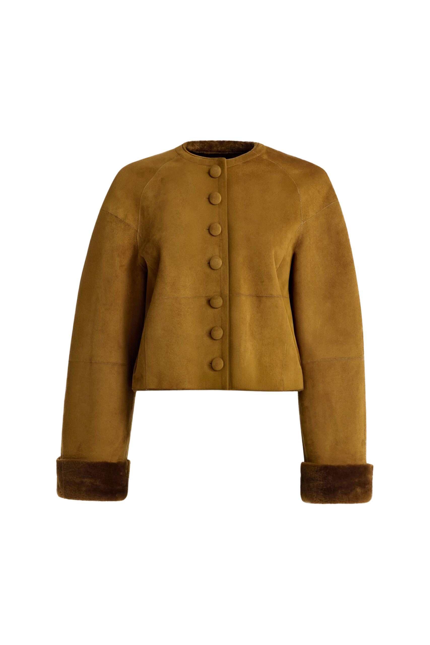 Nour Hammour Willow Cropped Shearling Cardigan