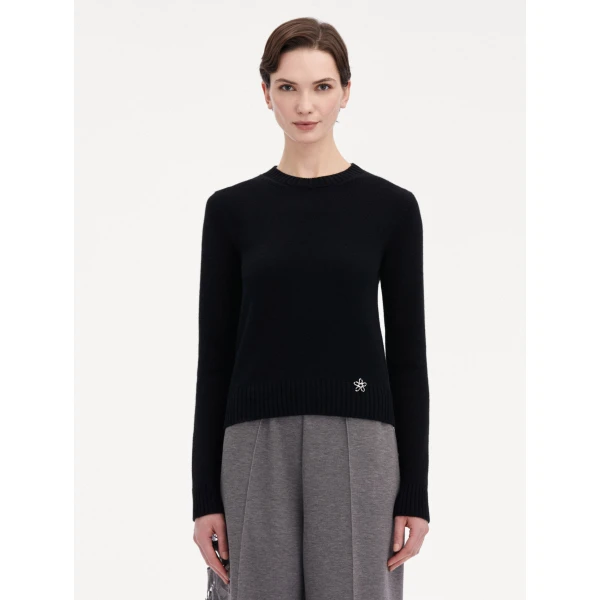 Oscar de la Renta O Flower Cashmere Pullover - Oscar de la Renta Knitwear - American Couture - Shop at Luxury Shoes 