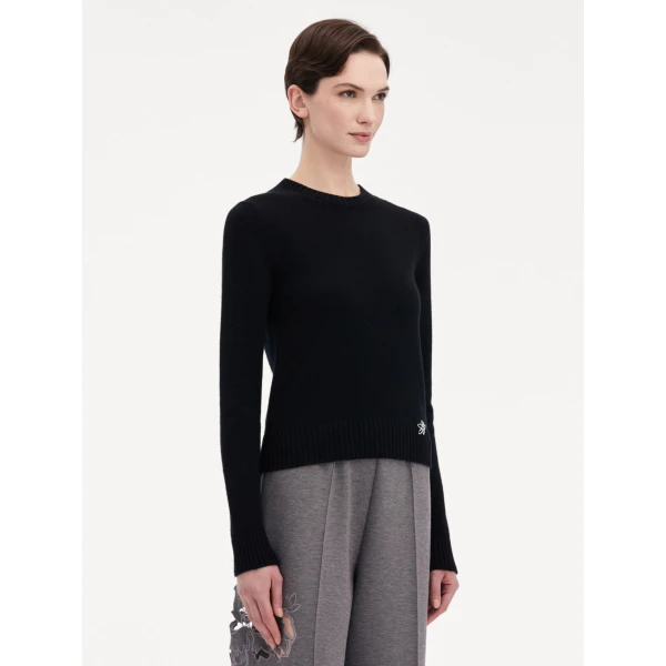 Oscar de la Renta O Flower Cashmere Pullover - Oscar de la Renta Knitwear - American Couture - Shop at Luxury Shoes 