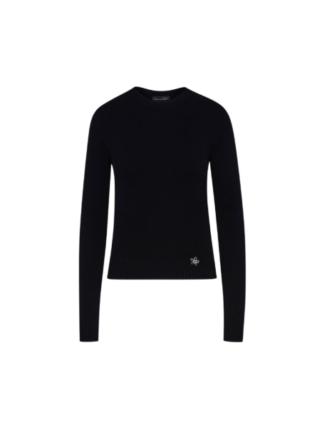 Oscar de la Renta O Flower Cashmere Pullover - Oscar de la Renta Knitwear - American Couture - Shop at Luxury Shoes 