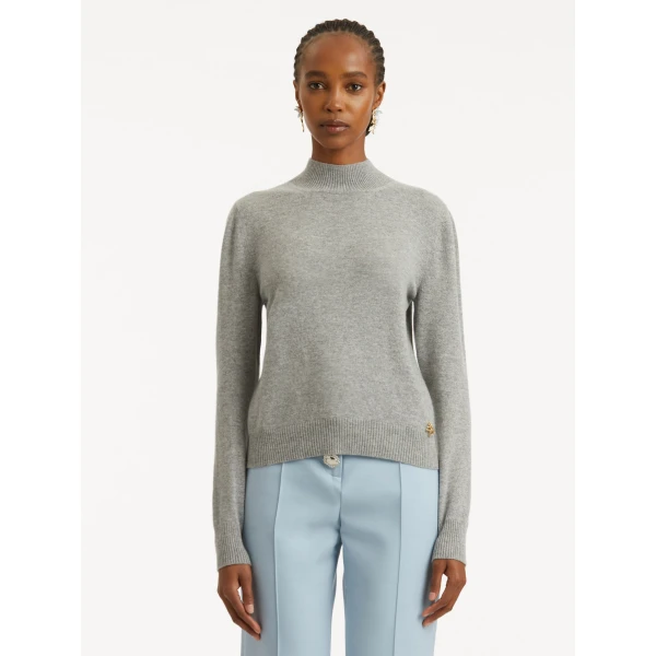 Oscar de la Renta O Flower Cashmere Pullover with Scarf - Oscar de la Renta Knitwear - American Couture - Shop at Luxury Shoes 