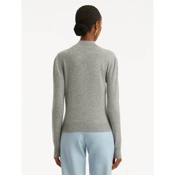 Oscar de la Renta O Flower Cashmere Pullover with Scarf - Oscar de la Renta Knitwear - American Couture - Shop at Luxury Shoes 