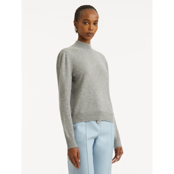 Oscar de la Renta O Flower Cashmere Pullover with Scarf - Oscar de la Renta Knitwear - American Couture - Shop at Luxury Shoes 