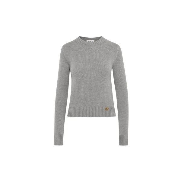 Oscar de la Renta O Flower Cashmere Pullover with Scarf - Oscar de la Renta Knitwear - American Couture - Shop at Luxury Shoes 
