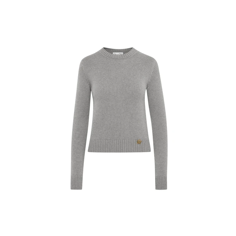 Oscar de la Renta O Flower Cashmere Pullover with Scarf - Oscar de la Renta Knitwear - American Couture - Shop at Luxury Shoes 