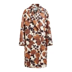 Essentiel Antwerp Off-white and brown double-breasted coat - Essentiel Antwerp Coats - Colorful Belgian Design - Shop at Luxury Shoes 