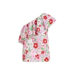 Essentiel Antwerp Off-white and multicolor asymmetric ruffle one-shoulder top - Essentiel Antwerp Tops - Colorful Belgian Design - Shop at Luxury Shoes 