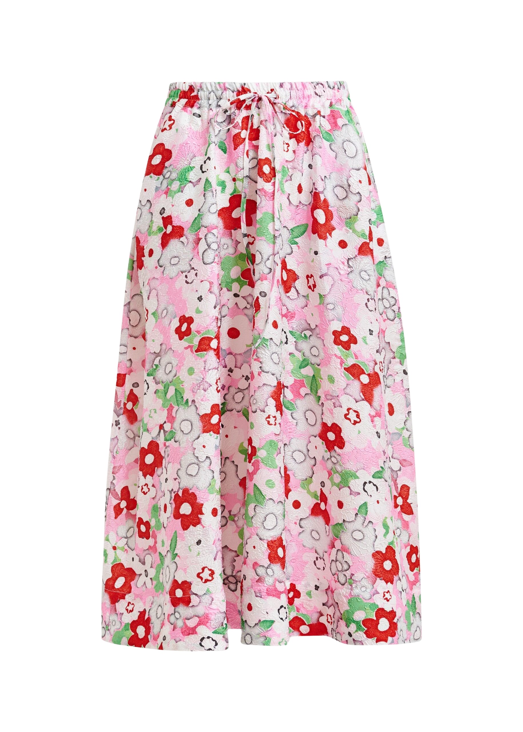 Essentiel Antwerp Off-white and multicolor floral-jacquard midi skirt - Essentiel Antwerp Skirts - Colorful Belgian Design - Shop at Luxury Shoes 
