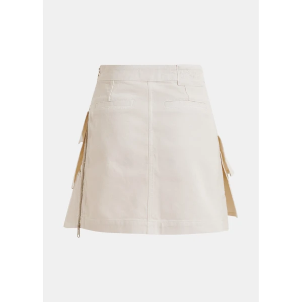 Essentiel Antwerp Off-white cotton miniskirt with ruffle details - Essentiel Antwerp Skirts - Colorful Belgian Design - Shop at Luxury Shoes 
