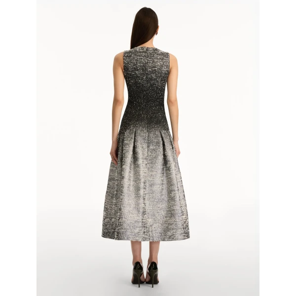 Oscar de la Renta Ombré Lurex Bouclé Jacquard Dress - Oscar de la Renta Dresses - American Couture - Shop at Luxury Shoes 
