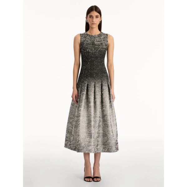 Oscar de la Renta Ombré Lurex Bouclé Jacquard Dress - Oscar de la Renta Dresses - American Couture - Shop at Luxury Shoes 