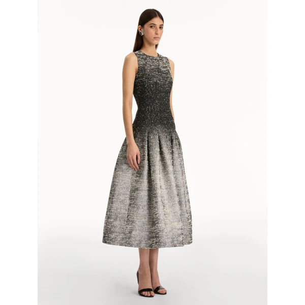 Oscar de la Renta Ombré Lurex Bouclé Jacquard Dress - Oscar de la Renta Dresses - American Couture - Shop at Luxury Shoes 