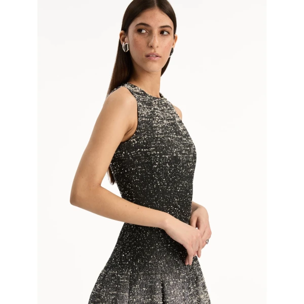 Oscar de la Renta Ombré Lurex Bouclé Jacquard Dress - Oscar de la Renta Dresses - American Couture - Shop at Luxury Shoes 