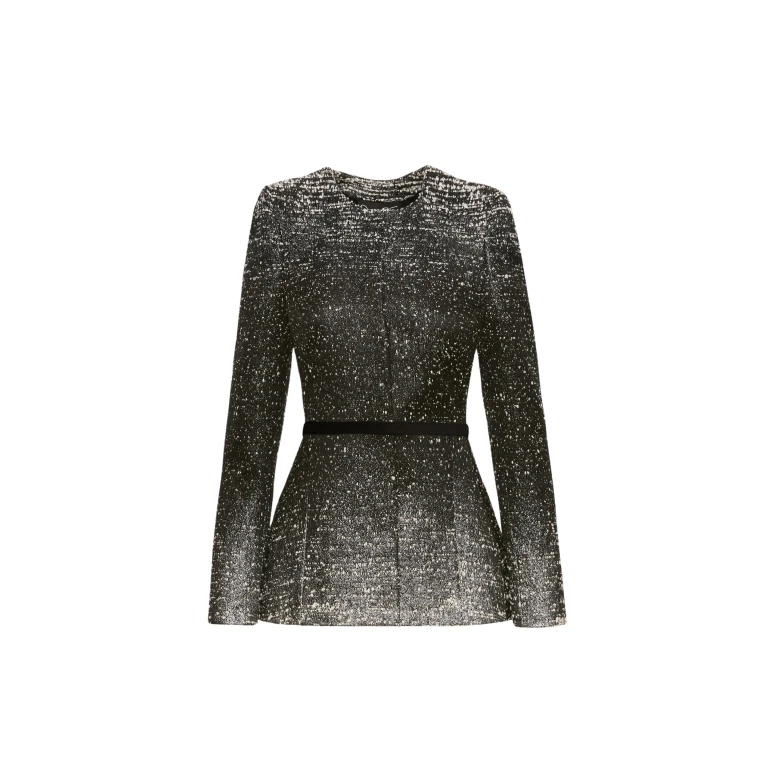 Oscar de la Renta Ombré Lurex Bouclé Jacquard Jacket - Oscar de la Renta Jackets - American Couture - Shop at Luxury Shoes 