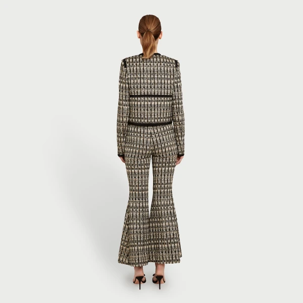 Giambattista Valli Optical Bouclé Flared Pants - Giambattista Valli Pants - Romantic Couture - Shop at Luxury Shoes 