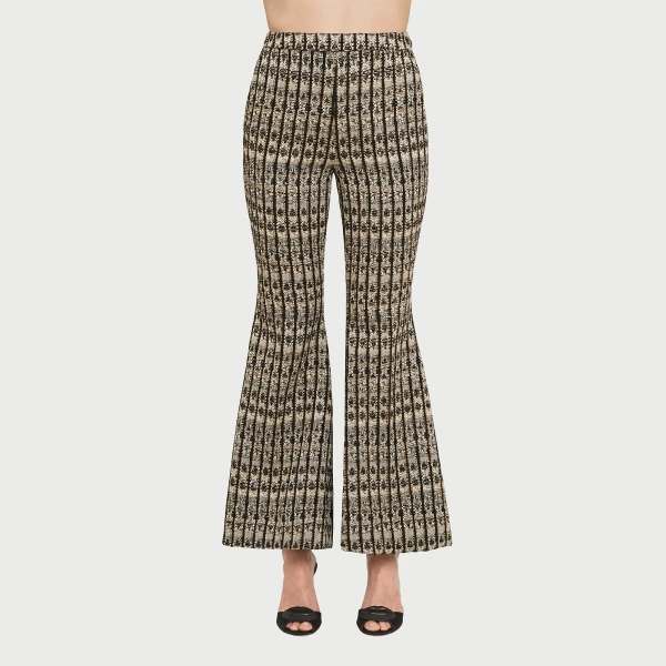 Giambattista Valli Optical Bouclé Flared Pants - Giambattista Valli Pants - Romantic Couture - Shop at Luxury Shoes 