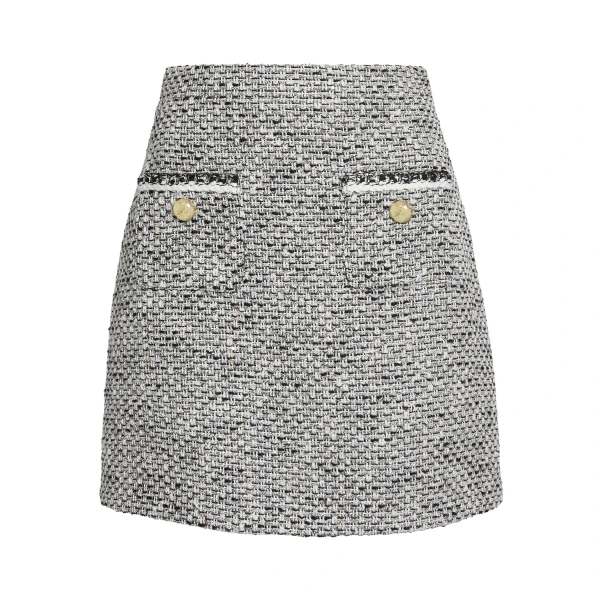 Safiyaa Ornella Skirt in Greyscale - Safiyaa Skirts - Heavy Crepe Cape Gown - Shop at Luxury Shoes 