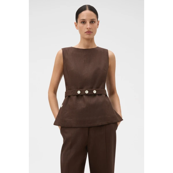 Oroton Button Detail Shell - Oroton Tops - Australian Heritage Luxury - Shop at Luxury Shoes 