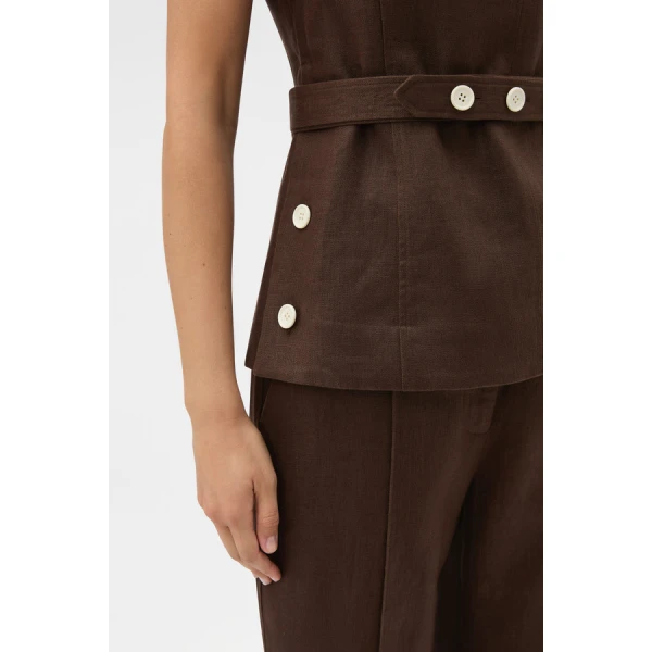 Oroton Button Detail Shell - Oroton Tops - Australian Heritage Luxury - Shop at Luxury Shoes 