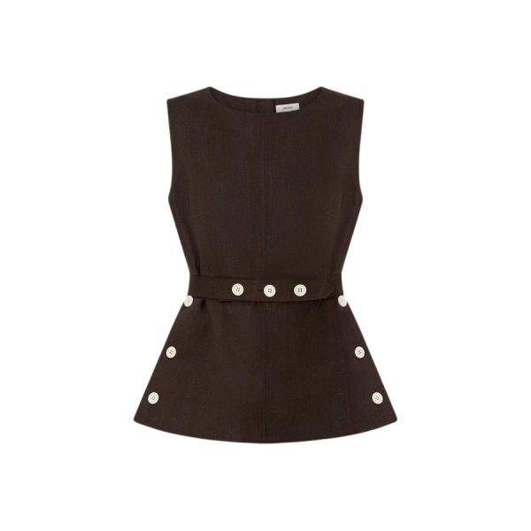 Oroton Button Detail Shell - Oroton Tops - Australian Heritage Luxury - Shop at Luxury Shoes 